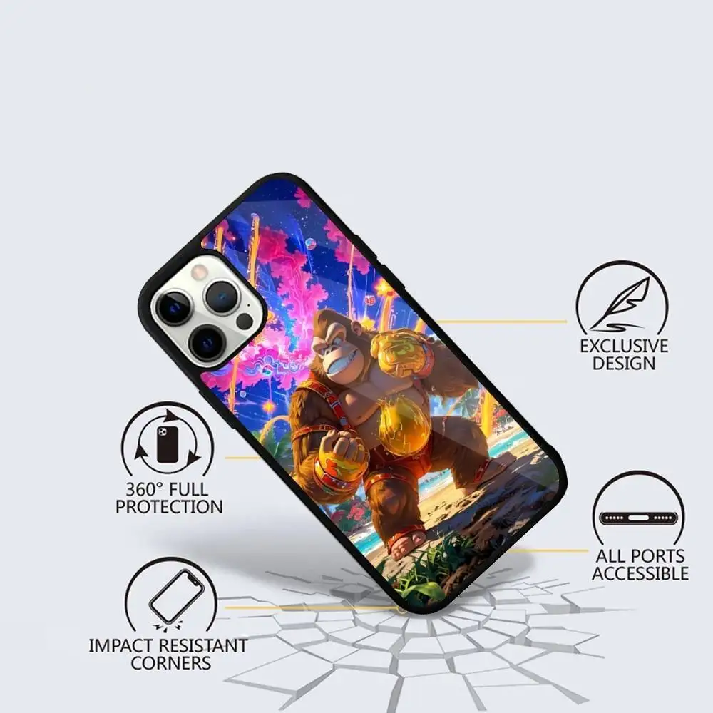 حافظة هاتف Game D-Donkeys K-Kongs لهاتف iPhone 16,15,14,13,12,11,Plus,Pro,Max Mini Magsafe شحن لاسلكي مغناطيسي