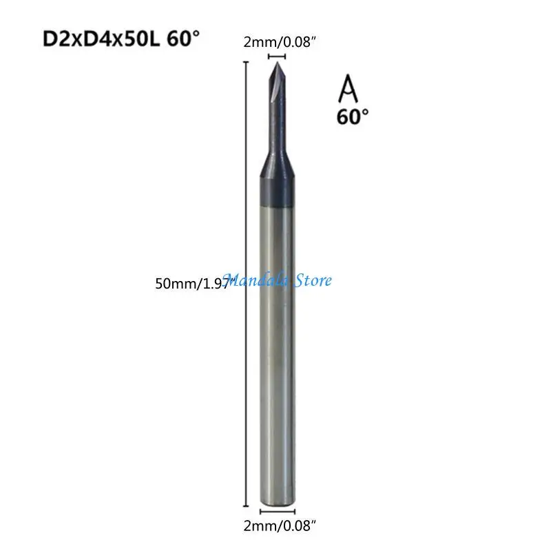 U2JC Chamfer End Mill Steel Router Bit 60 Degree 3 Flute Chamfer End Mill
