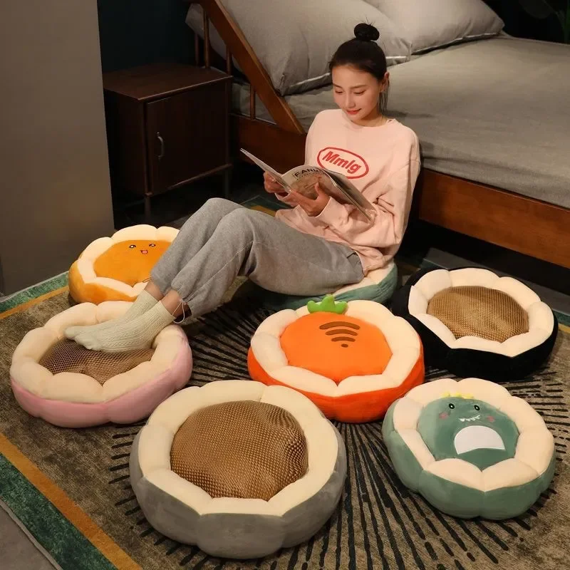 Round Tatami Floor Cushion Summer Futon Pad for Bay Window Bedroom Home Decor Soft Seating Mat