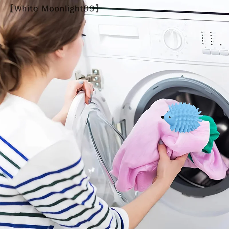 [أبيض] كرات غسيل القنفذ السيليكونية، كرات غسيل مضادة للتشابك وإزالة البقع لغسالات المدارس المنزلية