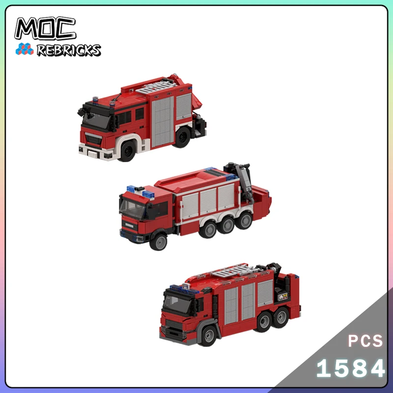 

MOC City Series Pap 3% Haarlem RW-Kran Пожарная машина Строительный блок Модель Наборы DIY Сборка Старшие Кирпичи Дисплей Игрушки Подарки