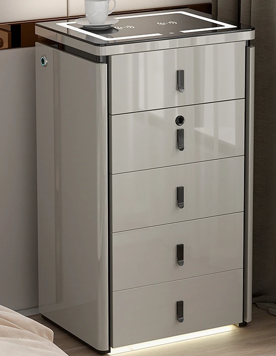 Large luxury chest of drawers, invisible safe, home anti-theft WIFI, remote fingerprint charging, voice sensor light