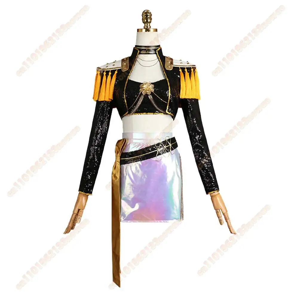 أزياء الهالوين رومي زوي ميرا KPop شيطان كوس الصيادين التأثيرية ملابس مسرح الأغنية للنساء والفتيات مجموعة فستان الحفلات التنكرية