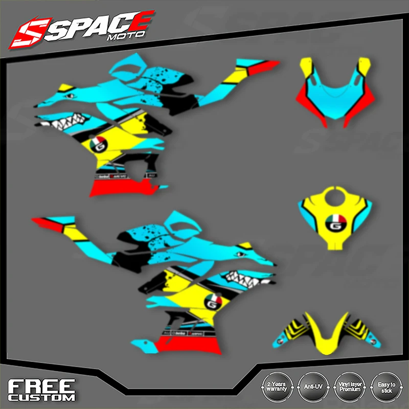 

SPACE Custom Motorcycle Graphics For YAMAHA 2019 2020 2021 2022 2023 R3 Enduro Decal Stickers Kits 001