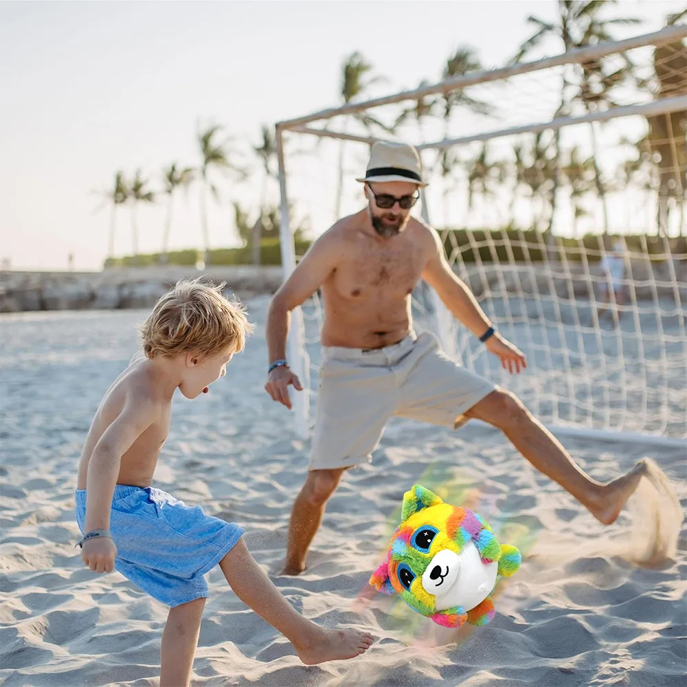 Plush Bouncy Ball for Kid Inflatable Sensory Toddler Toy with Animal Cover Indoor Outdoor Play for 3+ Chrismas Birthday Gift