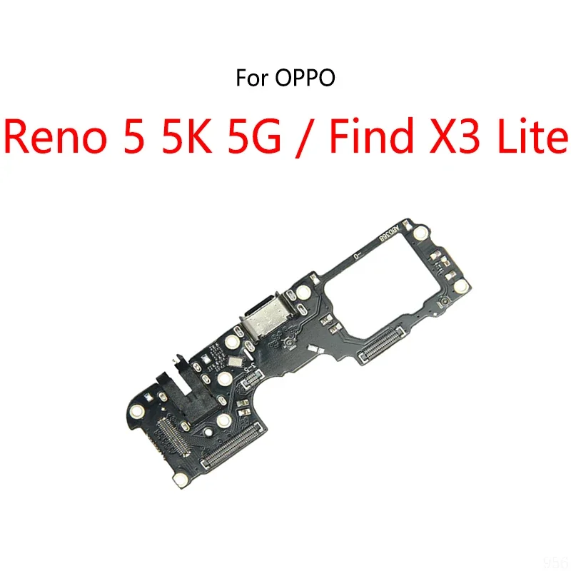 10 PCS/Lot For OPPO Reno 5 5K 5G / Find X3 Lite USB Charge Dock Port Socket Plug Connector Flex Cable Charging Board Module