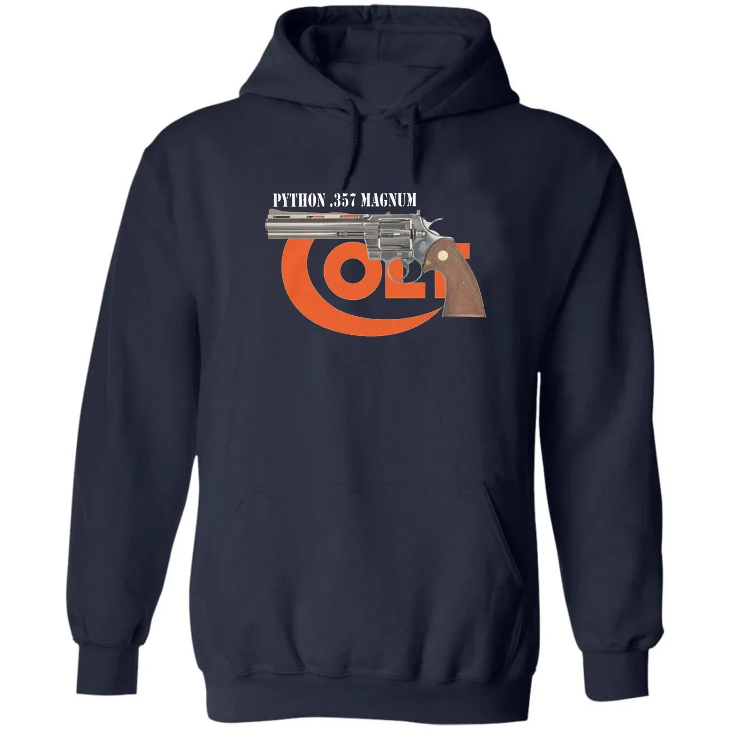 Python 357 Magnum Caliber Revolver Pullover Hoodie 100% Cotton Comfortable Casual Mens Sweatshirt Gun Owner Collector Streetwear