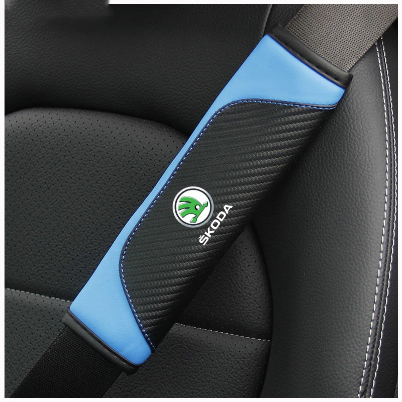 2PCS Car Seat Belt Safety Belt Shoulder Protector Cover For Skoda Octavia Fabia Kamiq Kapoq Kodiaq Rapid SCALA Auto Accessories