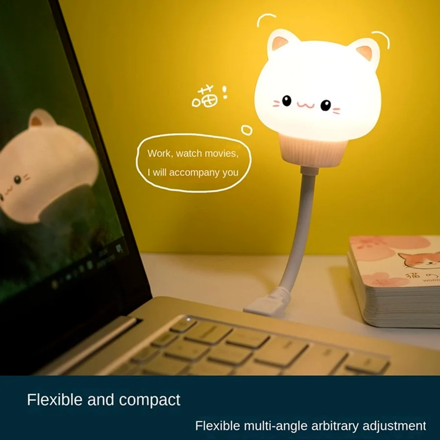 USB Cartoon Cute Night Light With Remote DC 5V Control Babies Bedroom Decorative Feeding Light Bedside Tabe Lamp apply to Laptop