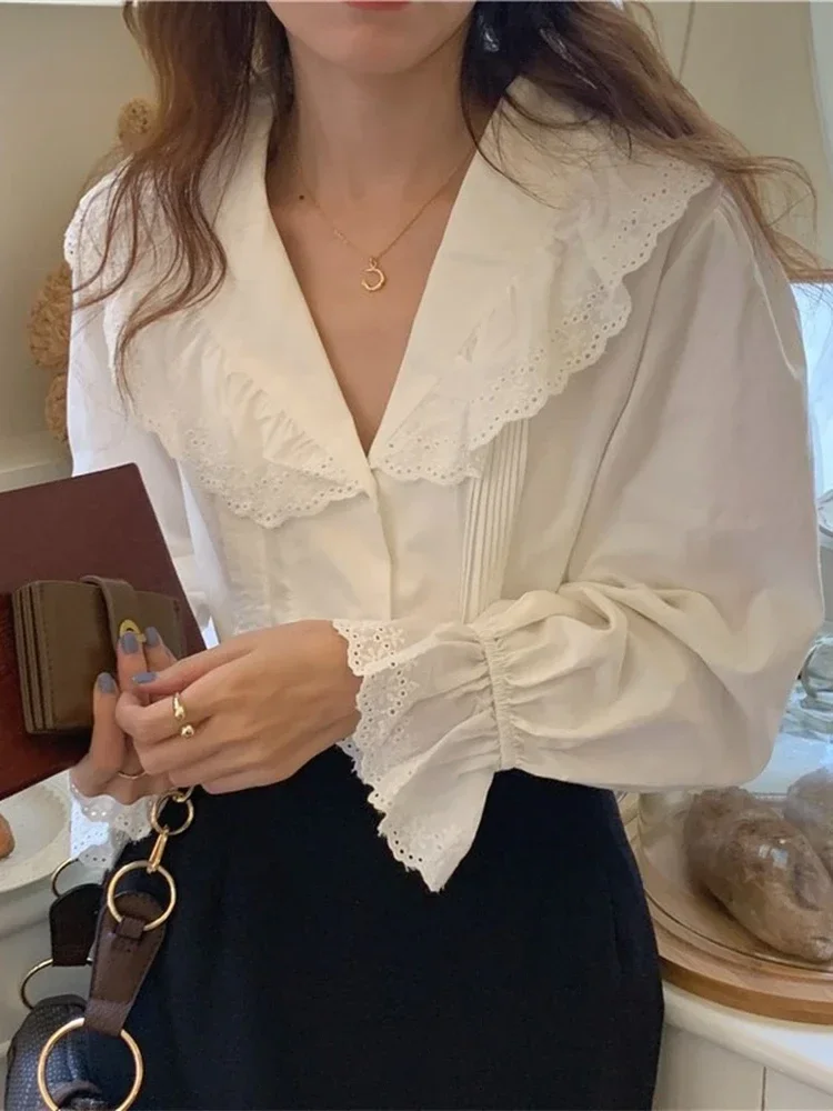 Women Blouse Female Shirt Summer Womens Blouses Spring Maxi Blusas Casual Elegant Vintage Long Sleeve Cotton Oversize Loose