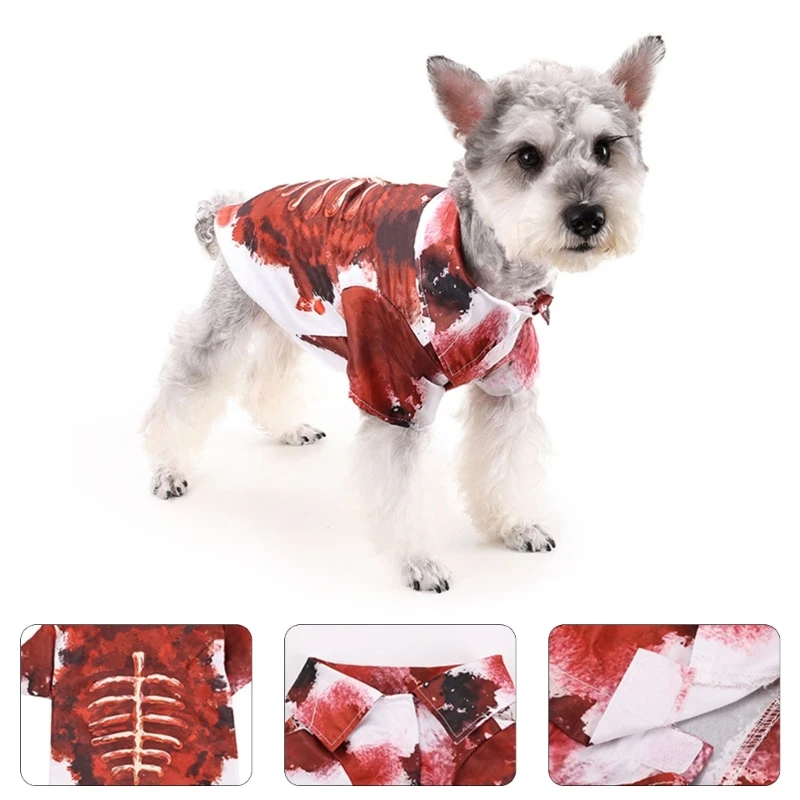 Eye Catching Halloween Pet Clothing with Bloody Print Festival Dog Photo Costume