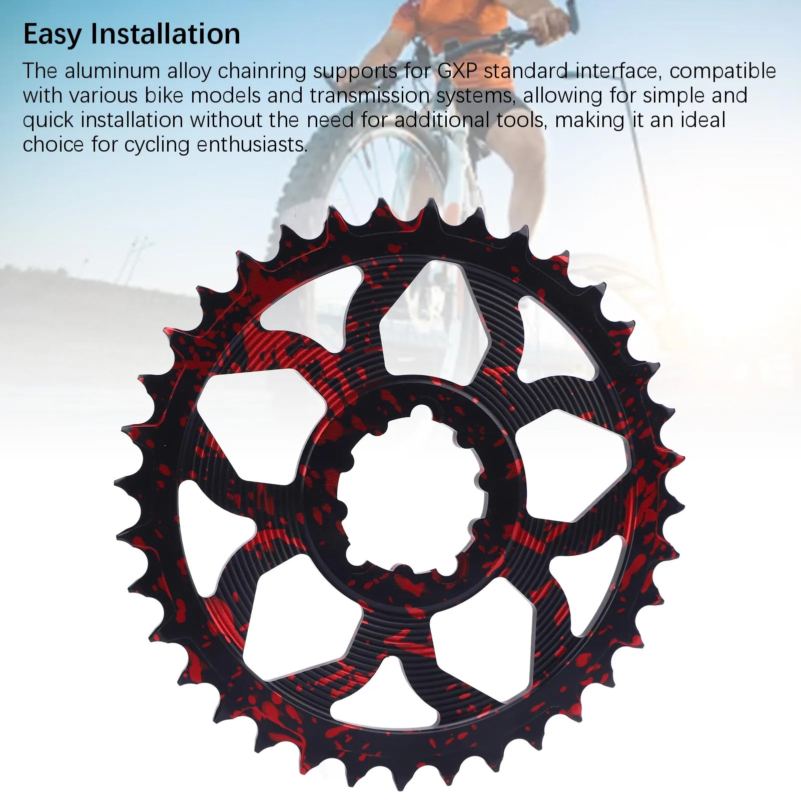 

36T Bike Chainring 7075 Aluminum Alloy Lightweight Positive Negative Tooth Round Chainwheel for GXP Road Bikes Round Chainring