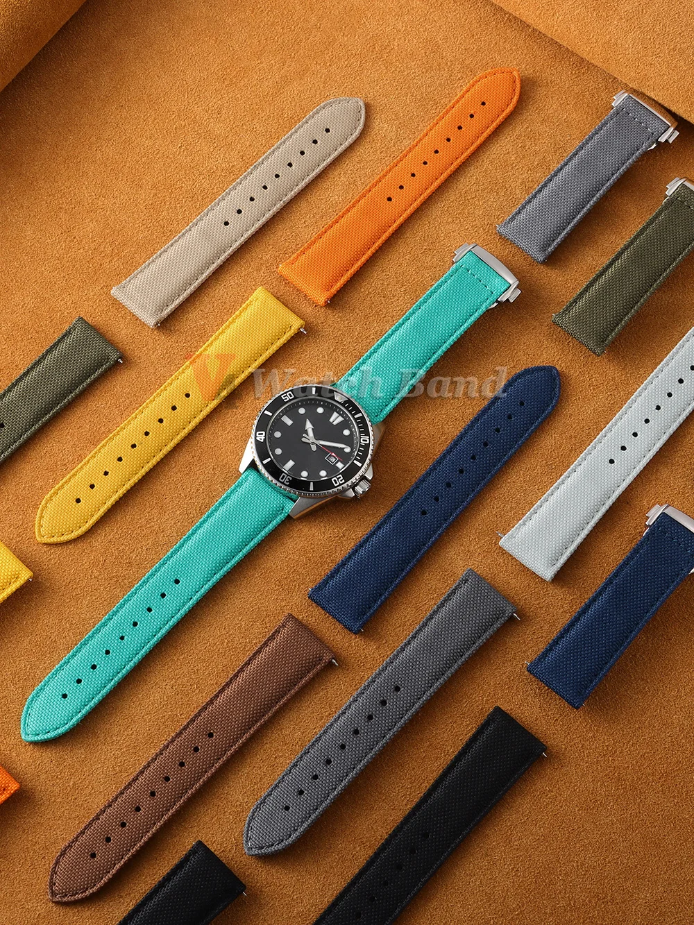 Nylon Sailcloth Watch Strap 20mm 22mm for Omega Seamaster 300 Watch Bands for Speedmaster AT150 Folding Buckle Men's Bracelets