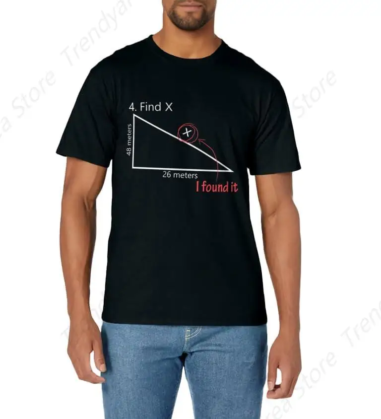 Find X Math Teacher Graphic Sarcastic T-Shirt for Men Women Cotton 100% Summer Tops