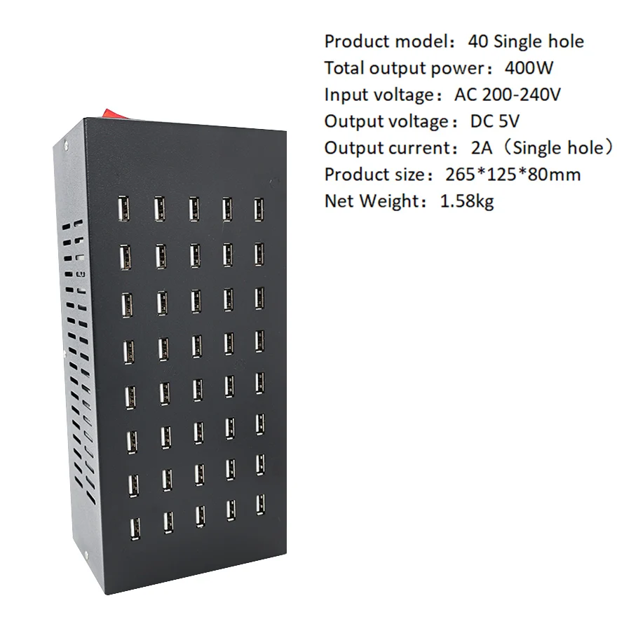 

USB Multi-port Charger 40 Port High-power Charging Power Supply Studio for Android Mobile Phones Commercial Power Supply