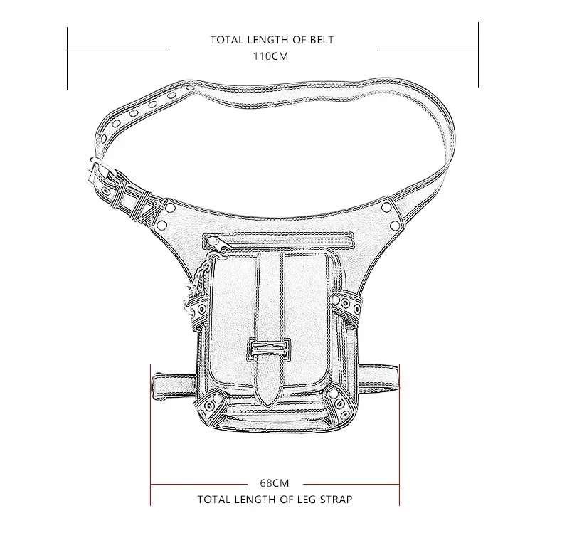 Steam Punk Waist Leg Hip Belt Banana Bag Outdoor Shoulder Bag Mobile Phone Waist Bag Fanny Packs Pack for Women Purse Cyberpunk