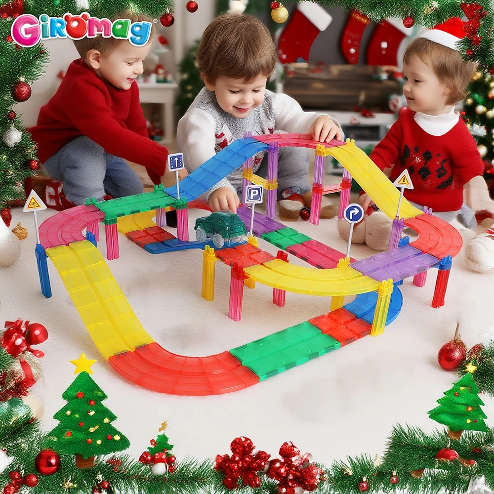 GIROMAG 50PCS magnetische tegels set STEM educatieve bouwstenen voor kinderen - magnetisch speelgoed voor jongens en meisjes van 3 tot 12 jaar