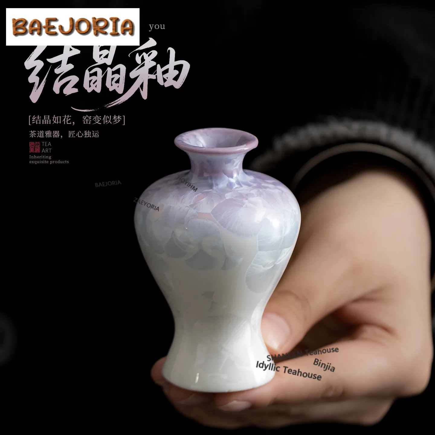 Kiln Change Crystal Glaze Beauty Bottle Vase Handmade Flower Insert Hydroponics Plant Pot Household Flowerpot Cafes Decoration