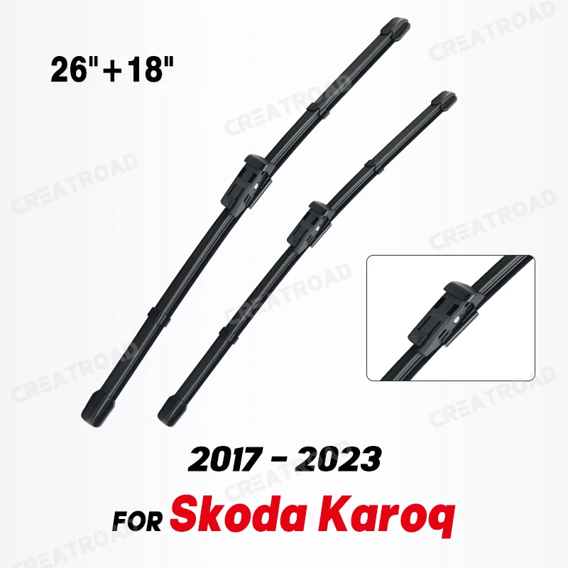  Wiper LHD Front Wiper Blades For Skoda Karoq 2017 - 2023 Windshield Windscreen Clean Window Car Rain Brushes 26