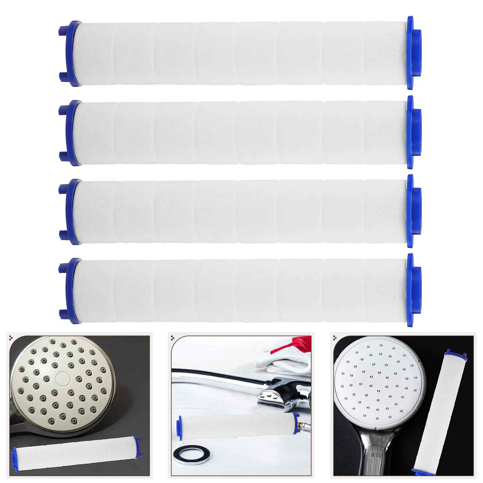 

4Pcs Shower Head Filter Replacement Calcium Sulfite Filter Easy Clean Fast Dry Wear Resistant Lightweight for Home Hotel Dorm