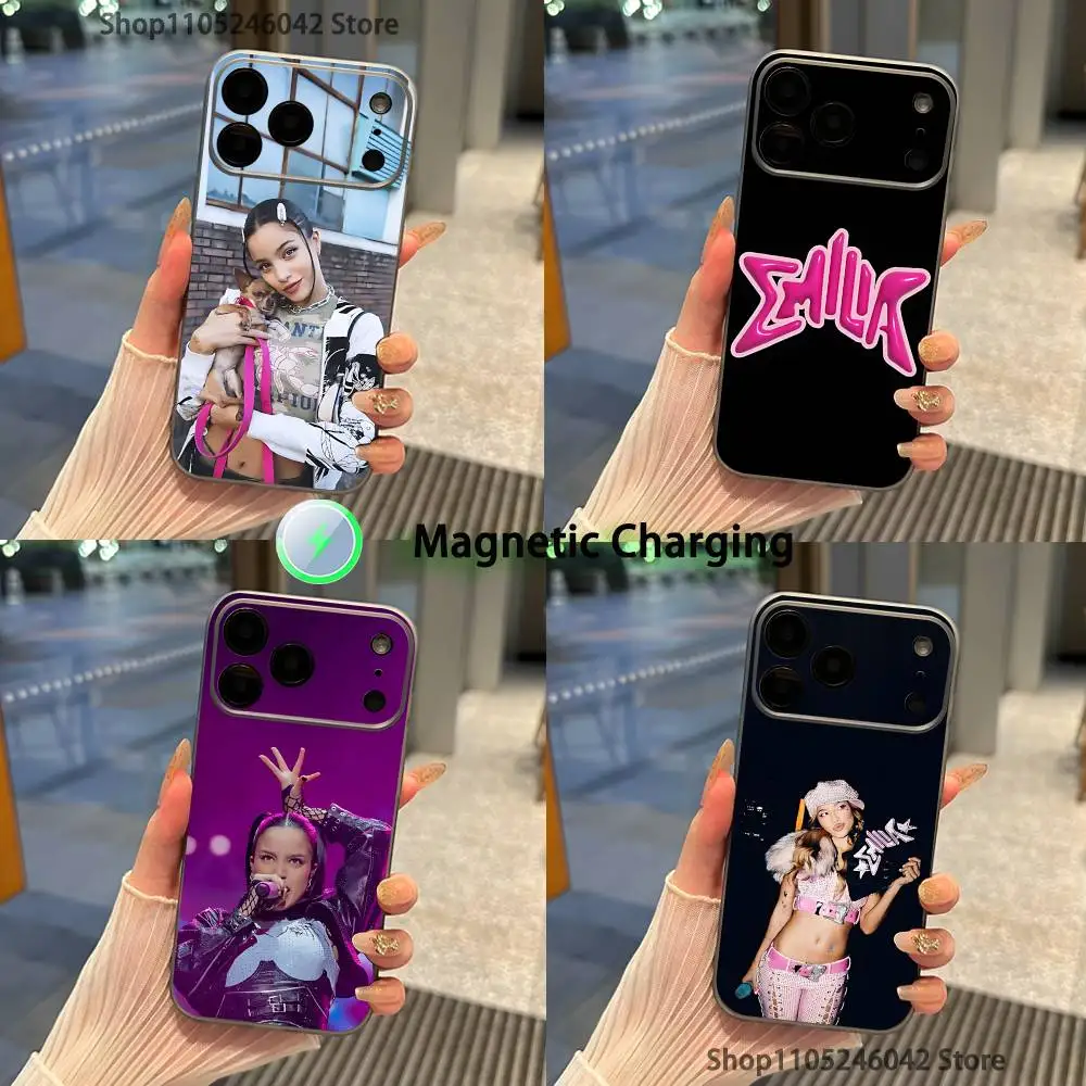 

Emilia Mernes mp3 La For iPhone 17,16,15,14,13,12,11,Pro,Max,Plus Magnetic Wireless Charging Transparent gray Phone Case