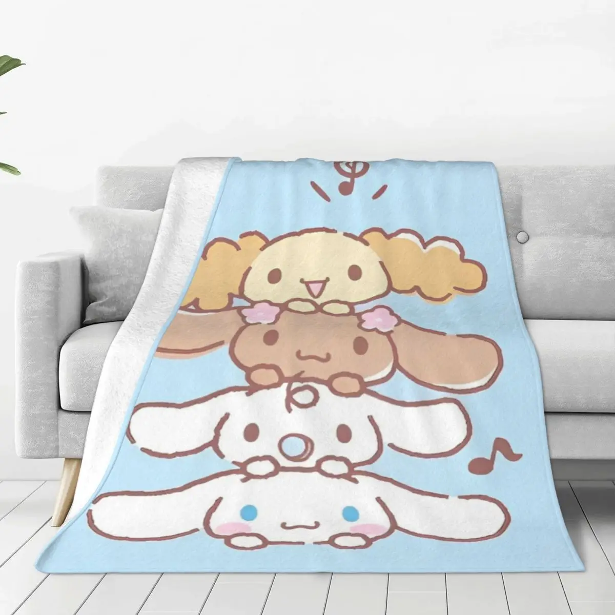 Sanrio Cinnamoroll Cartoon With Friends Super Warm Blanket Camping Plush Throw Blanket Graphic Couch Chair Flannel Bedspread