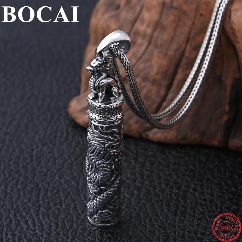 

BOCAI S990 Ssterling Silver Pendants for Women Men New Fashion Mighty Dragon Gawu Box Can Open Pure Argentum Amulet Jewelry