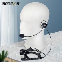 2Pin Soft Microphone Earpiece with Finger PTT for BAOFENG UV-5R Quansheng UV K5 UV K6 Walkie Talkie behind Head Headset