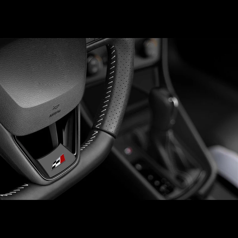 Car styling Race Flag Badge Car Steering Wheel Emblem Sticker For SEAT CUPRA 300 Leon 5f Ibiza 6j ATECA Arona Exeo R Tarraco