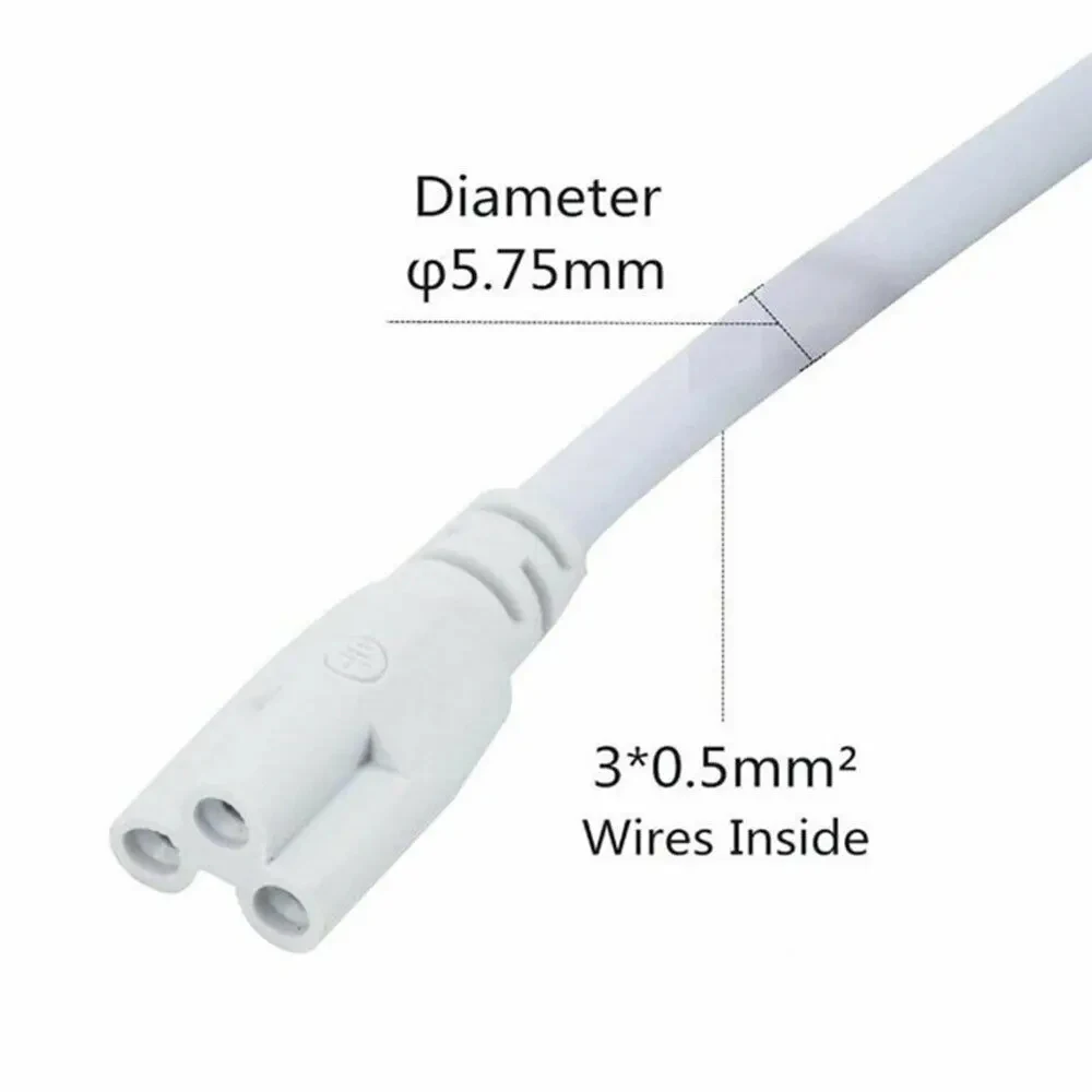 3-контактный 30-200 см кабельный разъем T8/T5, гибкий двойной конец для светодиодных встроенных трубок, кабелей и разъемов
