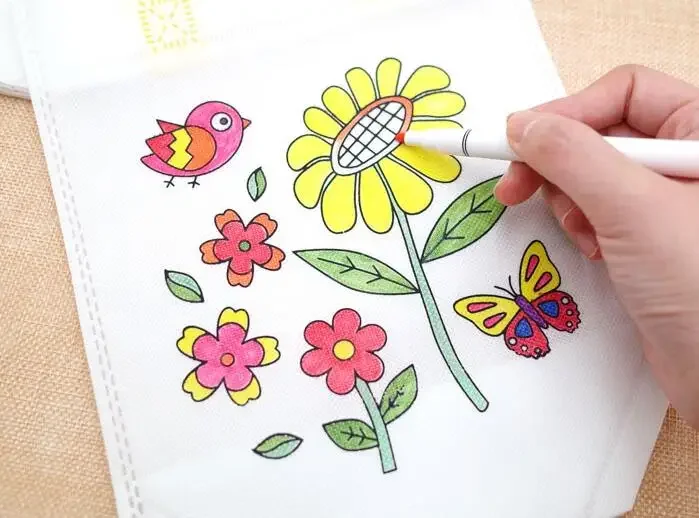 1-10 sztuk zestawy DIY Graffiti torba z markerami ręcznie malowana torba z włókniny dla dzieci rzemiosło artystyczne kolor wypełnienie zabawki do rysowania