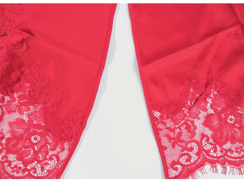 Backless Cross Strap Nacht Schlaf Kleid Frauen Unterwäsche Dessous Sling Spitze Stickerei V-ausschnitt Sexy Nachthemd Seide Nachthemd – Detail 2
