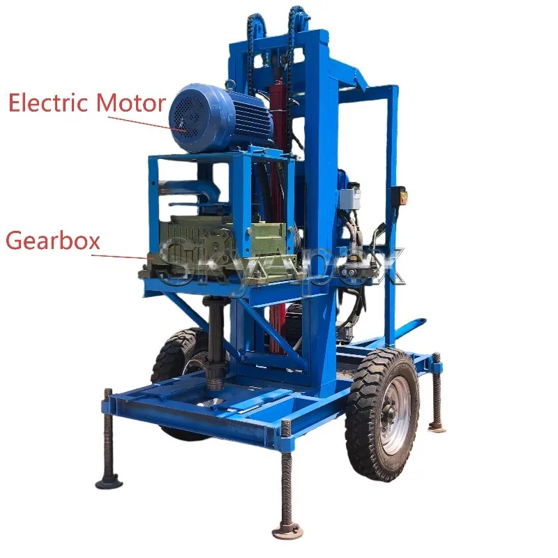 Three‑Phase Power 100m Water Well Drilling Rig Ground Source Heat Pump Household Farm Irrigation Drilling Machine