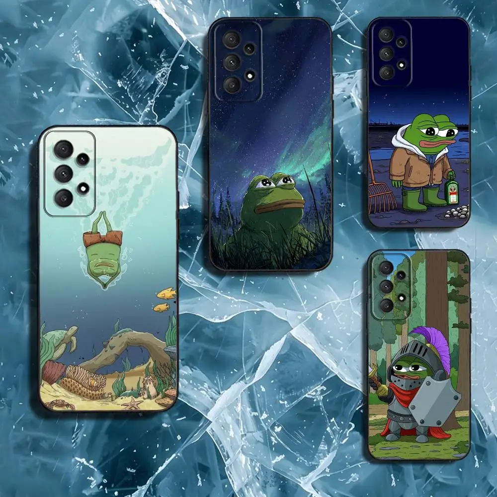 

P-Pepe The Funny F-Frog Phone Case For Samsung Galaxy A13,A21s,A22,A31,A32,A52,A53,A71,A80,Soft Black Shell
