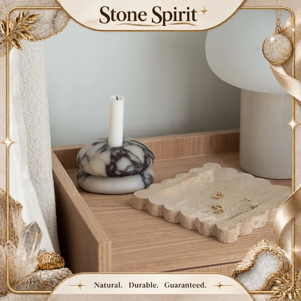 100% Natural Stone Turkey Calacatta Viola Round Container for Candles Empty Candle Holder Christmas Home Table Decor Decoration