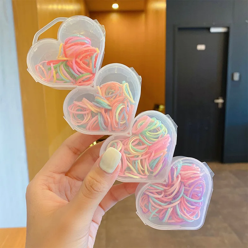 1set di fascette per capelli in Silicone usa e getta per bambini elastici per capelli piccoli Clip per capelli piccola per ragazze accessori per capelli con Mini fermaglio per capelli