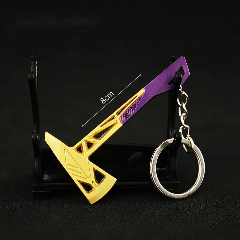 

8cm Valorant Axe Keychain Game 1:12 Metal Model Keyring colorful llaveros Accessories Wholesale 10pcs/lot