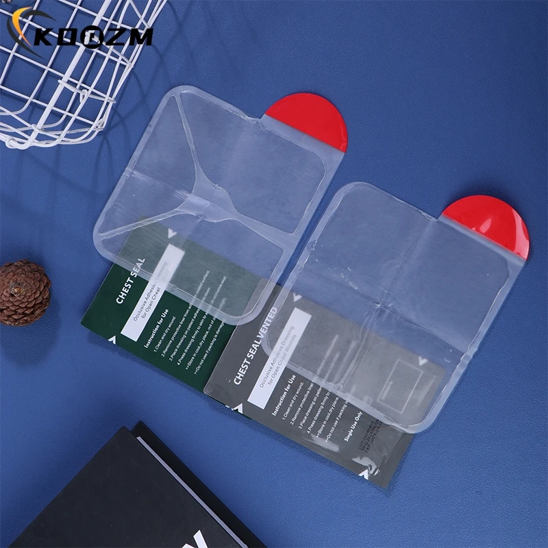 Chest Seal Patch Square Medical Chest Seal Vented Dressing Bandage First Aid Kit Rescue Chest Seal Outdoor Emergency MedicalTool