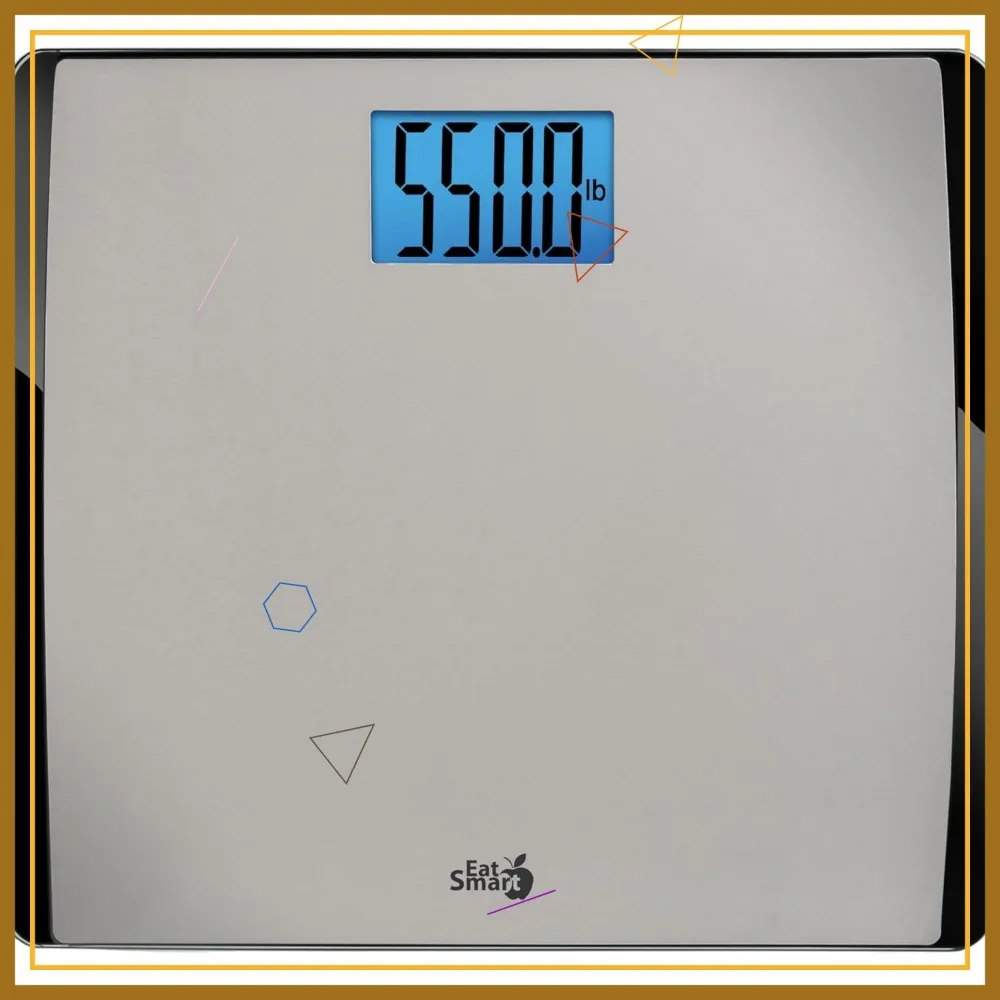 

Extra-Wide Digital Bathroom Scale with Step-On Tech, 550 lb Capacity, Stainless Steel Body
