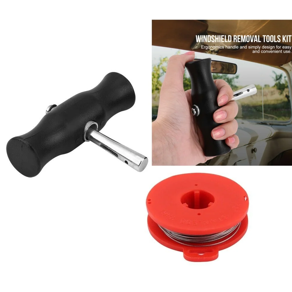 

Car Windshield Windscreen Removal Tools Glass Window Cutting Wire W/ Handle Kit Hand-Held Disassembly Tool Car Accessories