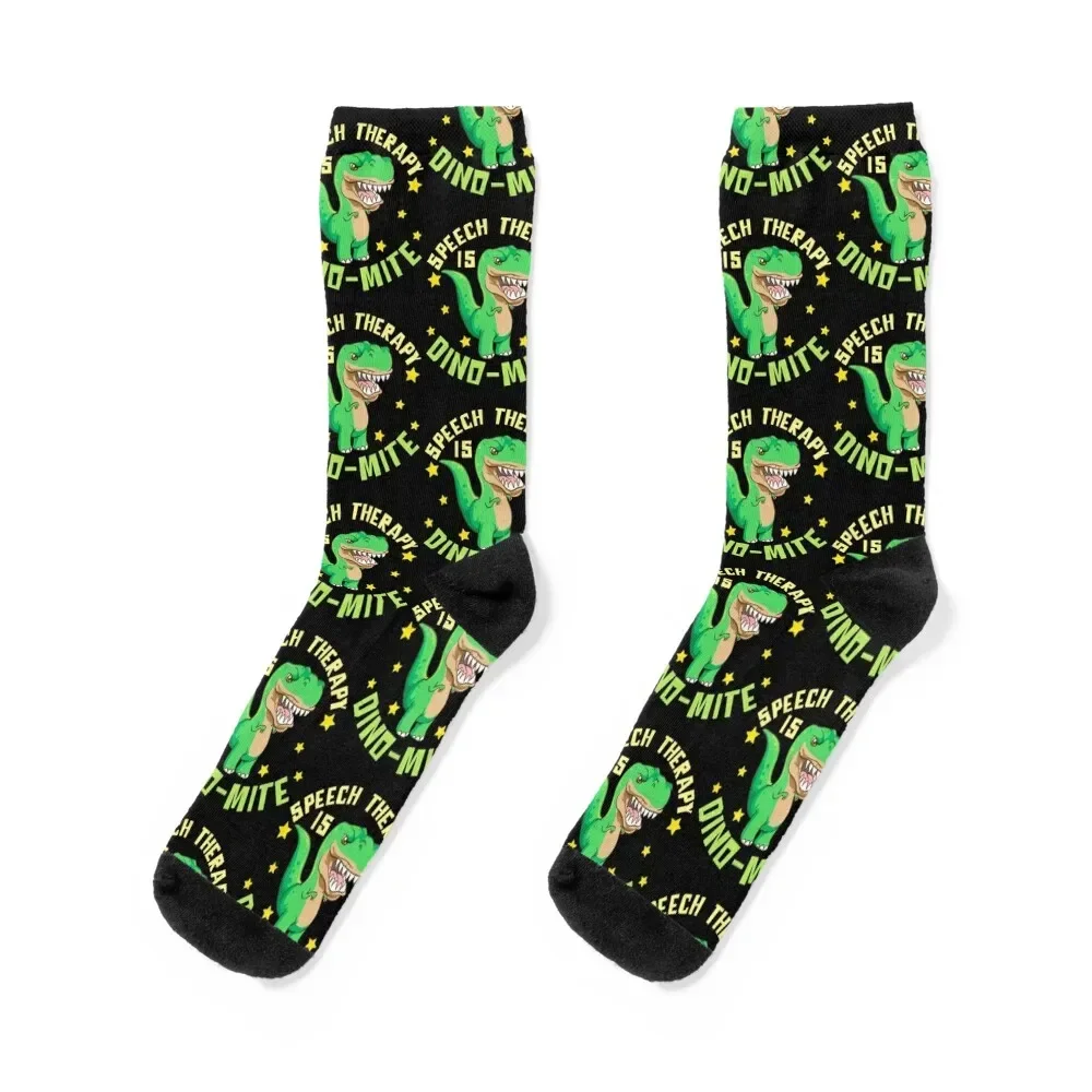 

Speech Therapy is Dino-Mite Socks Run sports stockings Socks Men's Women's