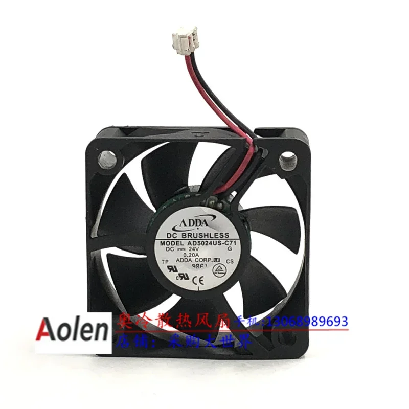 ADDA AD5024US-C71 DC 24V 0.20A 50x50x20mm 2-Wire Server Cooling Fan