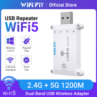 Dual Band 1200M Wireless Signal Amplifier USB WiFi Range Extender Booster 2.4G/5G Wifi Repeater Network Card Adapter for Home