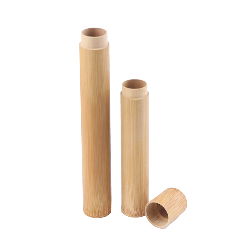 Natural Bamboo Toothbrush Tube Toothbrush Holder 21/16cm Toothbrush Case Bamboo 1pc