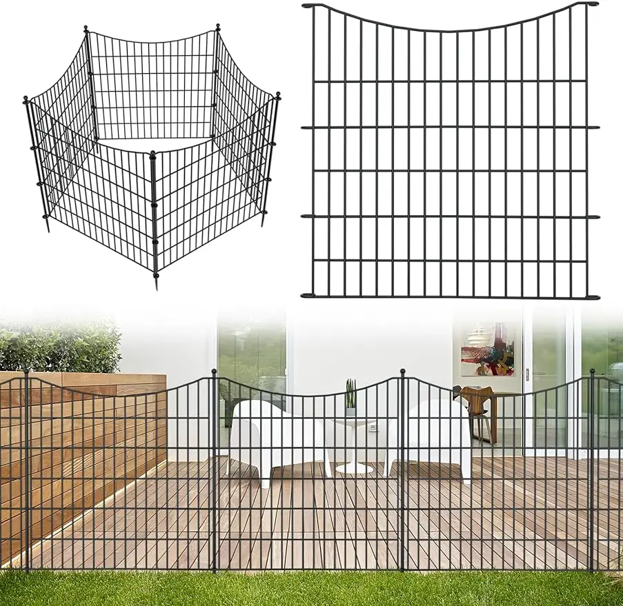 

5 Panels No Dig Decorative Outdoor Garden Fence for Yard, 32 in(H) X 12ft(L) Animal Barrier Fencing Rustproof Metal Wire Panel