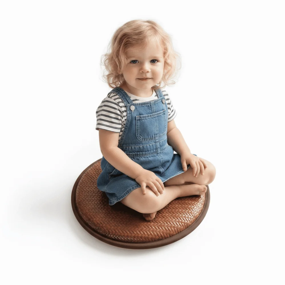 Durable Non-slip Round Floor Cushion Woven Texture Thickened Tatami Floor Cushion Round Shape Soft Meditation Mat Home Decor