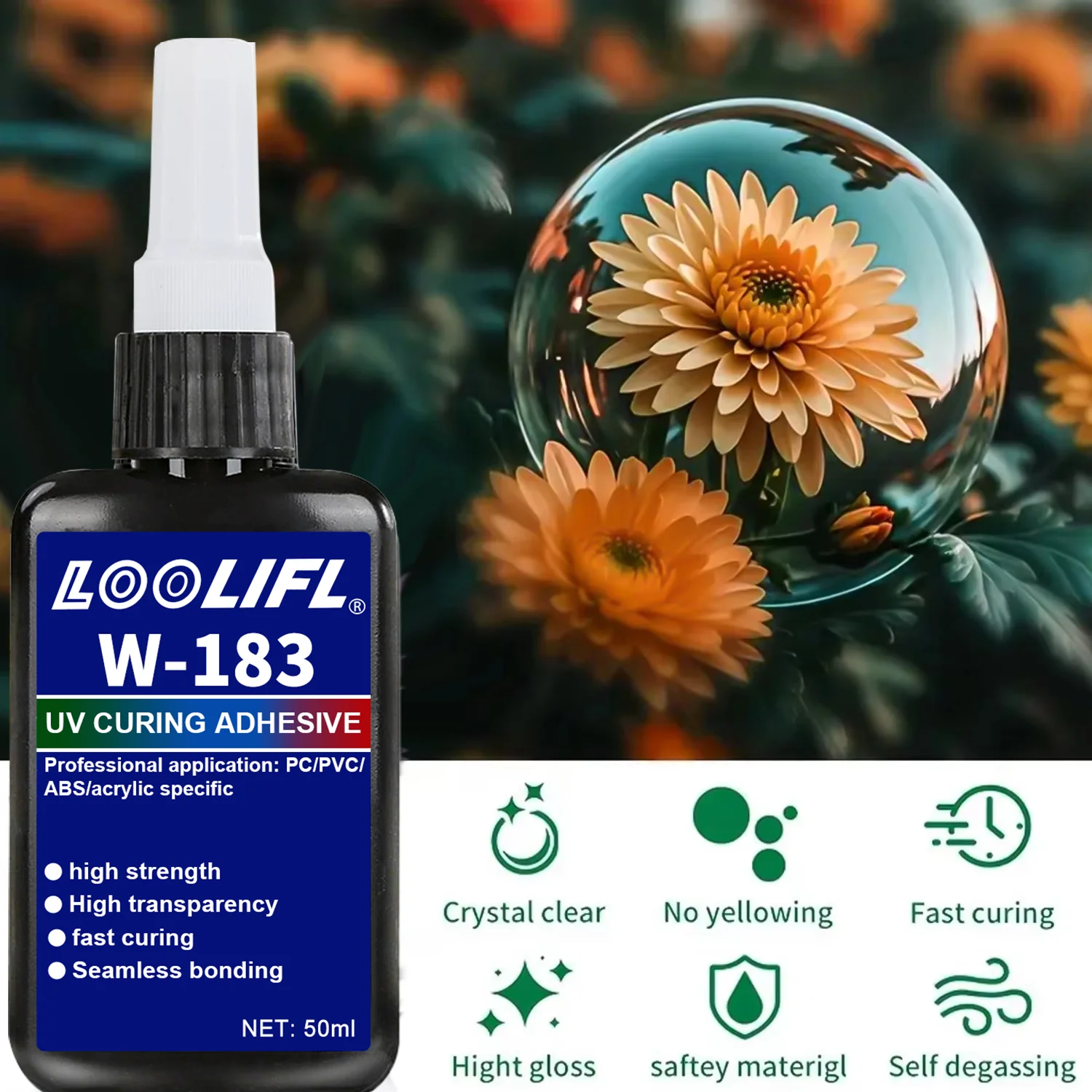 Crystal UV Resin Glue DIY Jewelry Making High Hardness Fast Drying Harder Epoxy Glue, UV Cure Resin for Craft Jewelry Making 50g