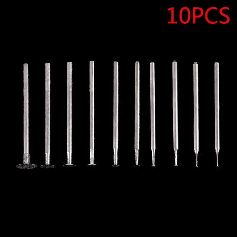 10PCS Grinding Bit Accessory Ultra-Thin T Head Shank Diamond Mounted Point Stone Jade Carve Polish Engrave Tools