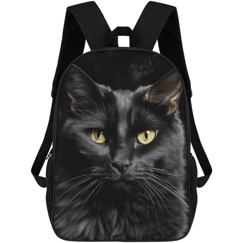 A Black Cat On A Black Background Bookbag - Ultra Lightweight Portable Backpack Work Travel Backpack For Men Women Fits 16 Inch