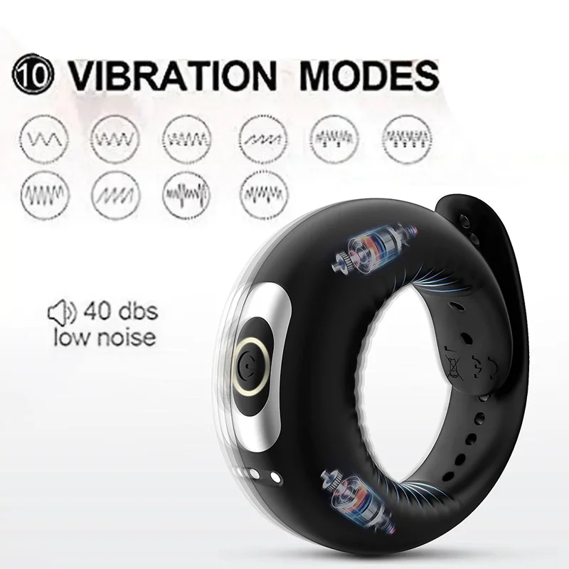 Male Cock Ring Vibrator Cockring Penis on for Man Delay Ejaculation Couple Rings waterproof Semen Penisring Toys for Adults 18+